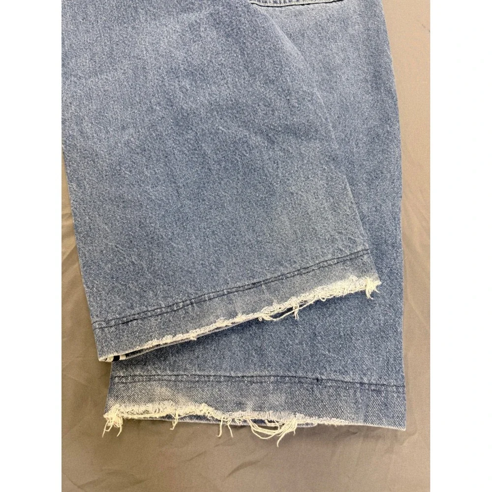 Vintage Utility Brand Wide Leg Baggy Jeans Side Stripe Blue Denim 34x30 Y2K